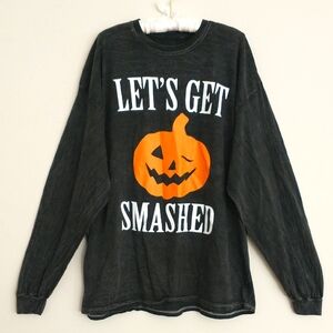 SPIRIT Men's Halloween Black and Orange Shirt